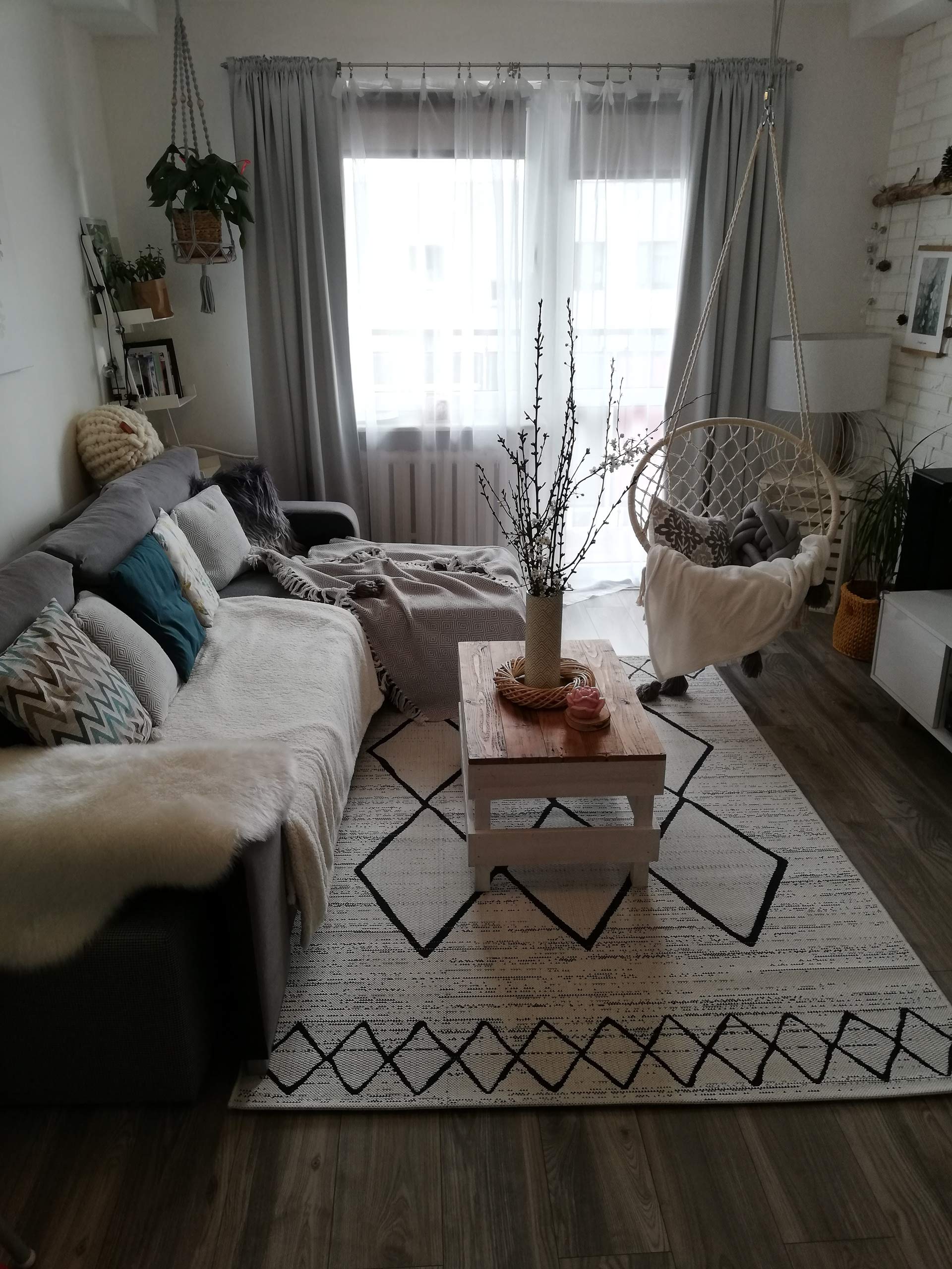 rugsx Nowoczesny dywan Color SISAL dywan sznurkowy do salonu, sypialni, na taras, do kuchni, kwadratowy, diamentowy, biały, 200 x 290 cm