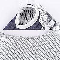 Vista 5 de Vestido de mezclilla para perro con anillo para correa, falda de princesa de malla de encaje con lazo para cachorro, ropa de moda para mascotas