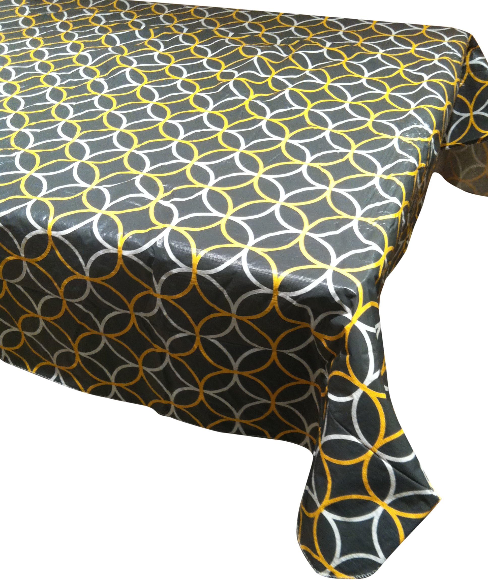 Hotel Circles 52X70 T/C-Y/G, 52" x 70", Yellow Grey