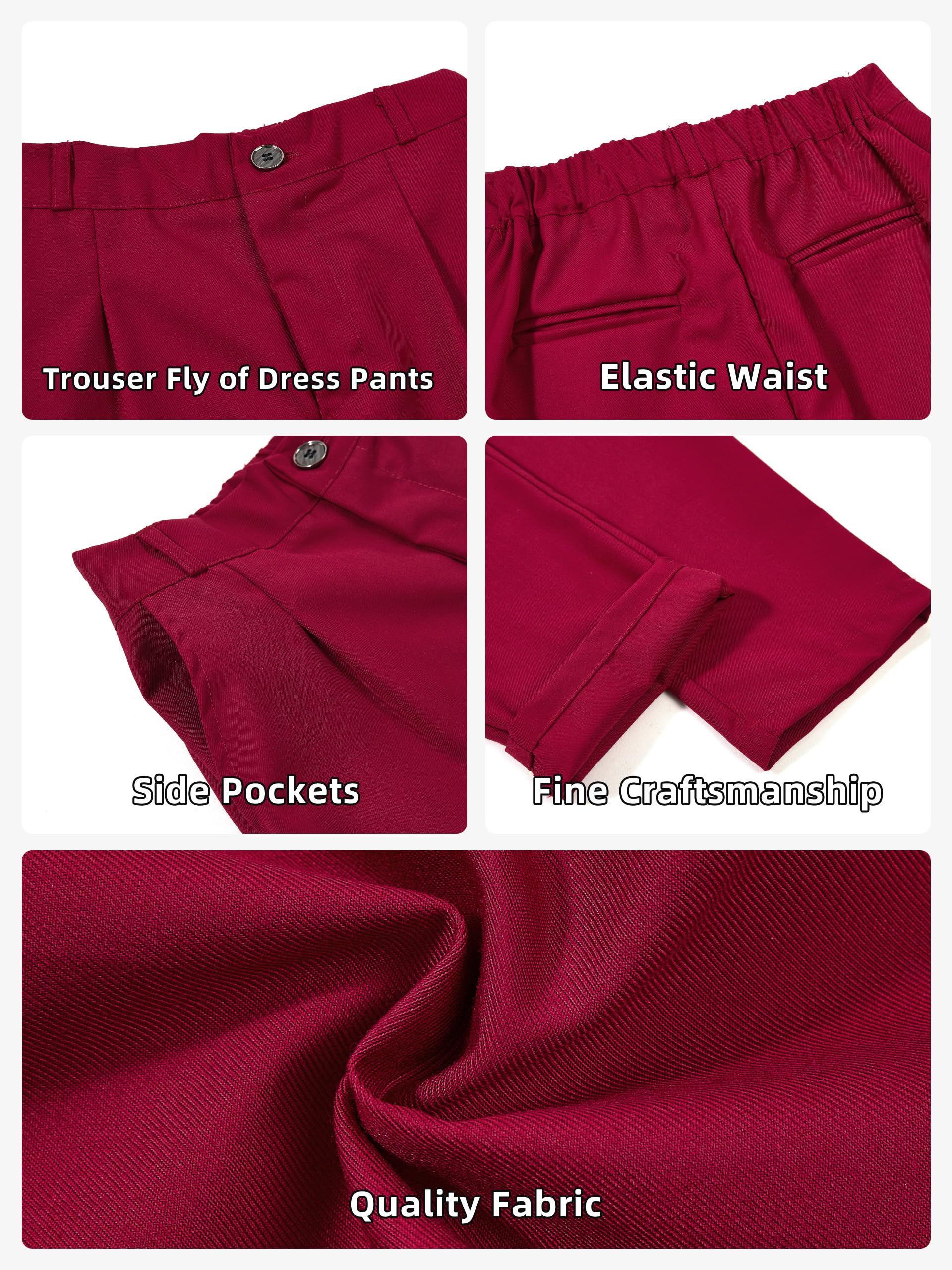 LOLANTA Pantalons School Garçons, Pantalons Habillés Cérémonies Enfants, Tenue Formelle pour École Uniforme et Fêtes, Coupe Robustes à Taille Adjustable 3-13 Ans