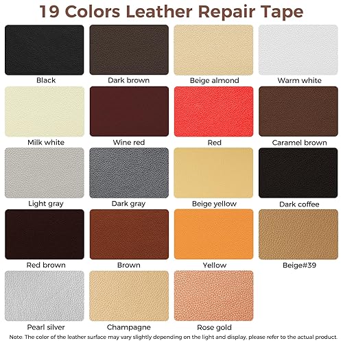 Miniatura 4 de Kit de reparación de cuero para muebles, parche de reparación de cuero autoadhesivo grande de 15.7 x 78.7 pulgadas con fuerte adherencia, cinta de
