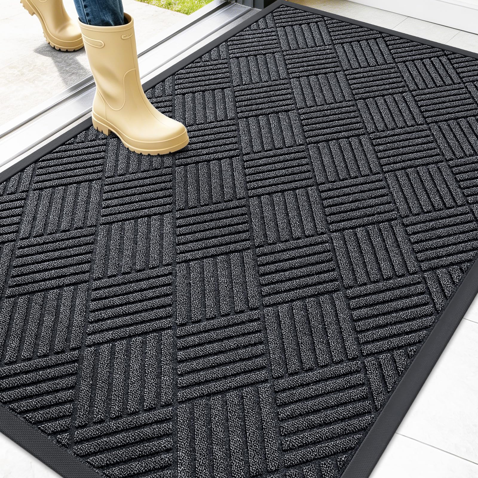 OLANLY Front Door Mat Outside Entrance 47x32, Waterproof Heavy-Duty Doormat