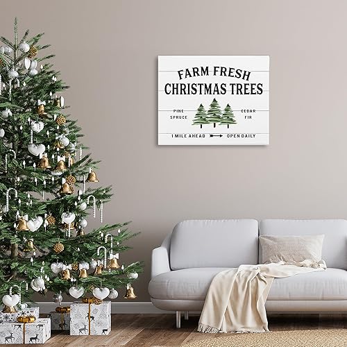 Miniatura 8 de Stupell Industries Lienzo decorativo para pared con diseño de tablones blancos de granja, árboles de Navidad, abeto y abeto, estirado, 16 x 20