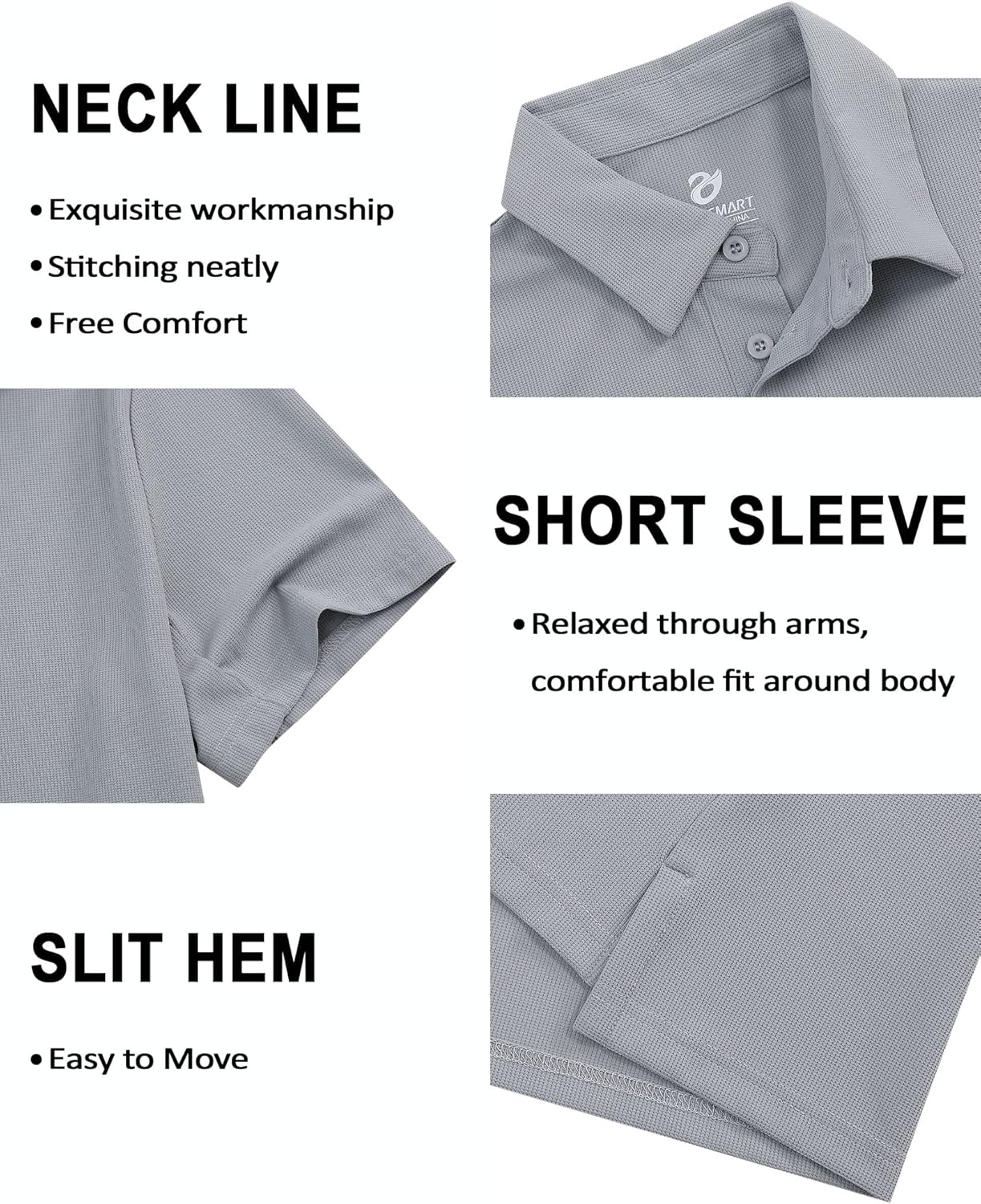 Miniatura 5 de GymSmart Polo Shirts for Men Short Sleeve Casual Business Sports Tennis Golf Shirts