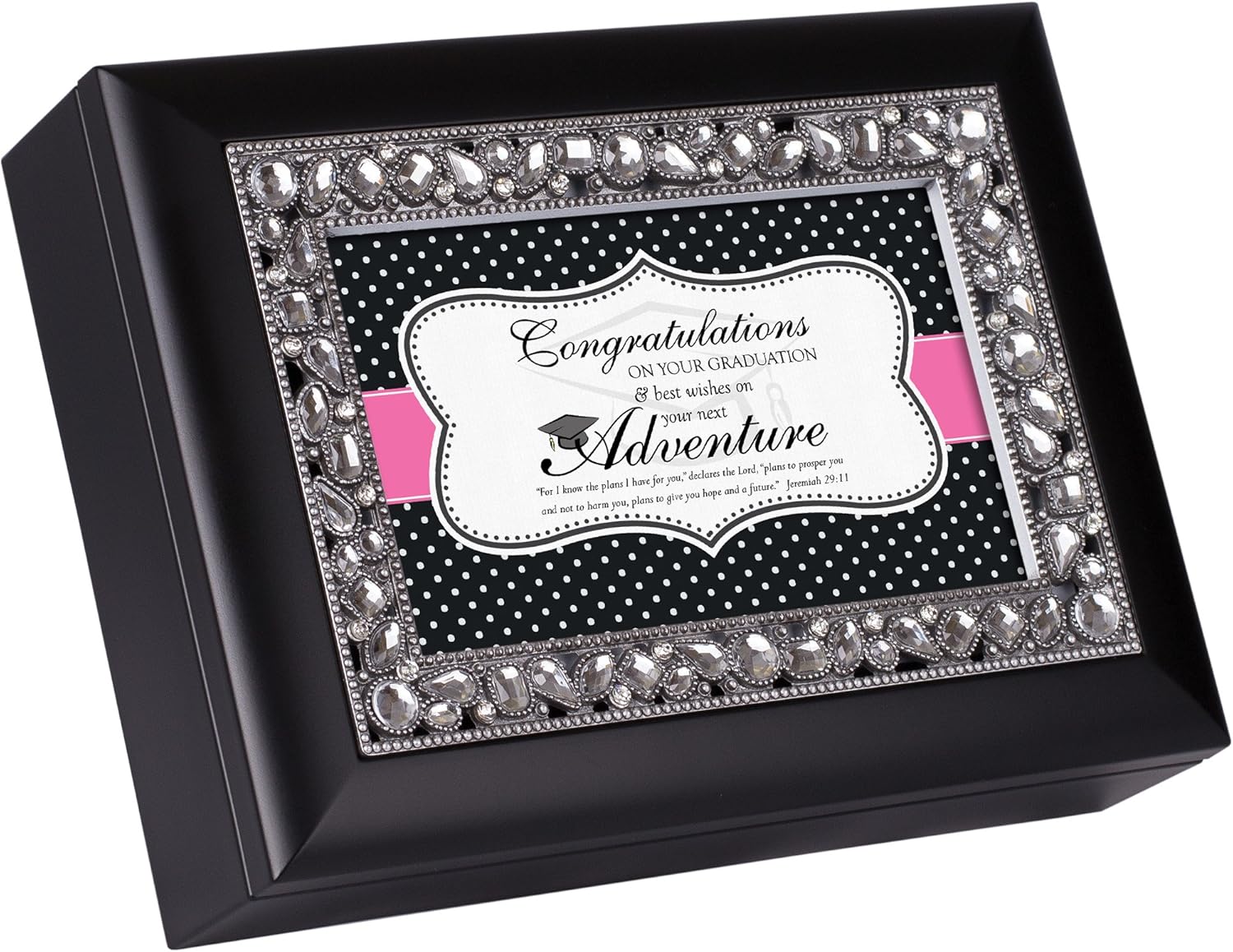 中華のおせち贈り物 Congratulations Your卒業式jeweledブラックジュエリー音楽ボックスplays Pomp And Circumstance オルゴール Proksi Si