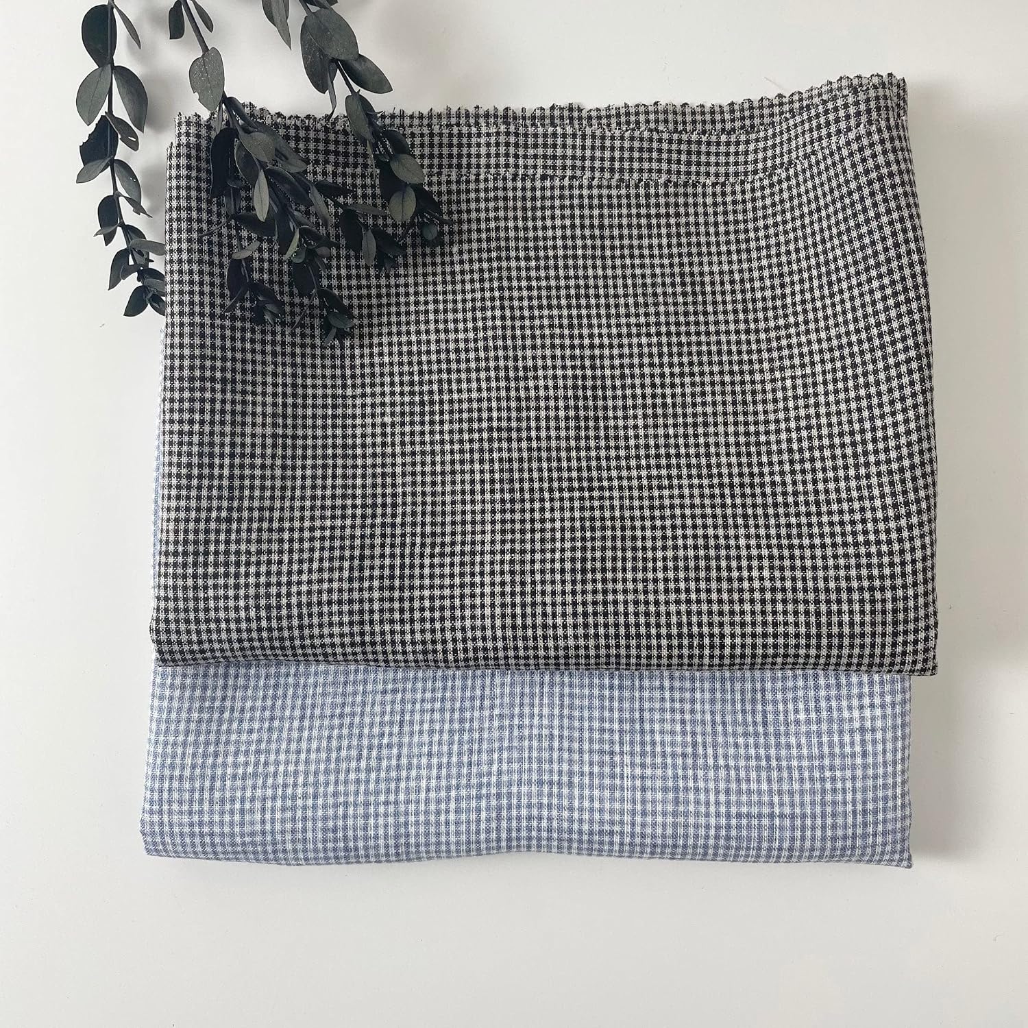 Linen Mini Gingham Check 6793 6794 Black