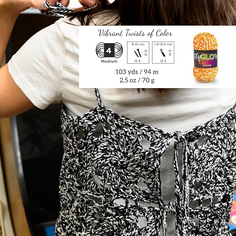 Amazon.com: Lion Brand Yarn, DIY Glow Twist Yarn for