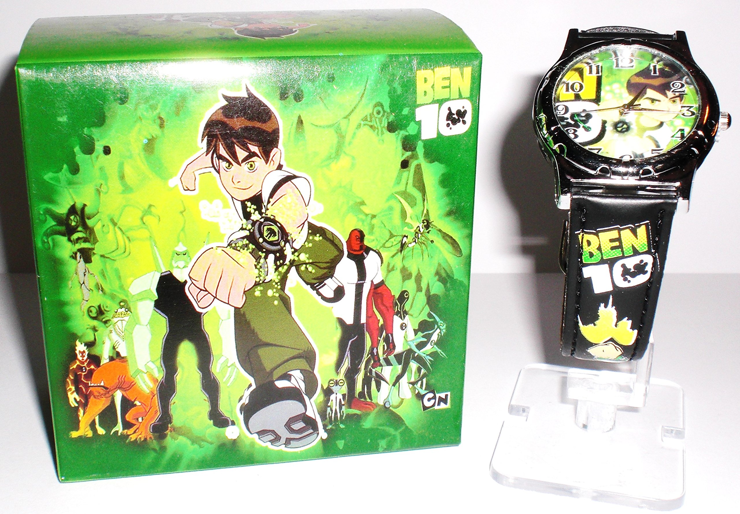 BEN 10 Black Band Watch w/Gift Box & Stickers