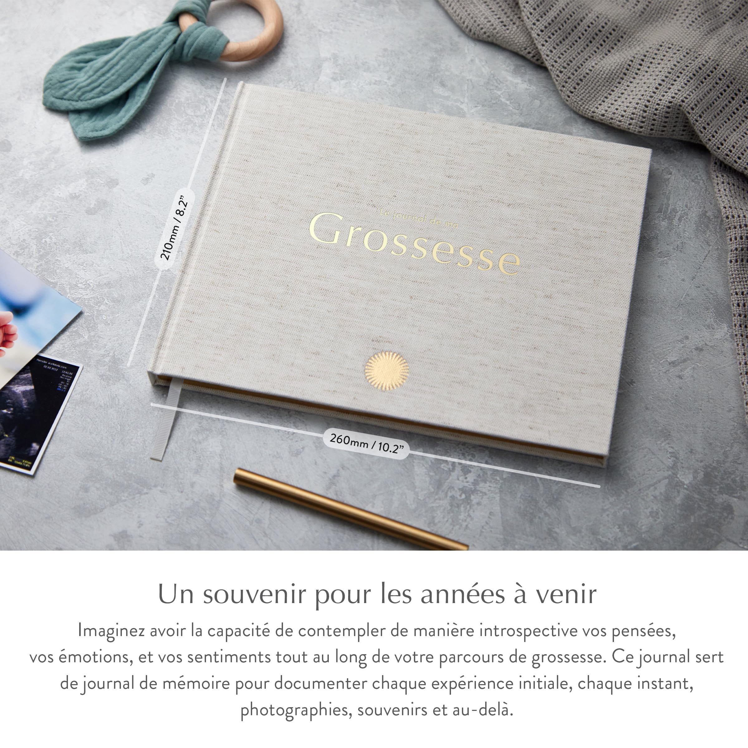 Your Edition Journal de grossesse – Livre de souvenirs de bébé pour les futures mamans – Livre de grossesse de luxe – Planificateur de grossesse – Cadeau de grossesse pour la première fois – Avec