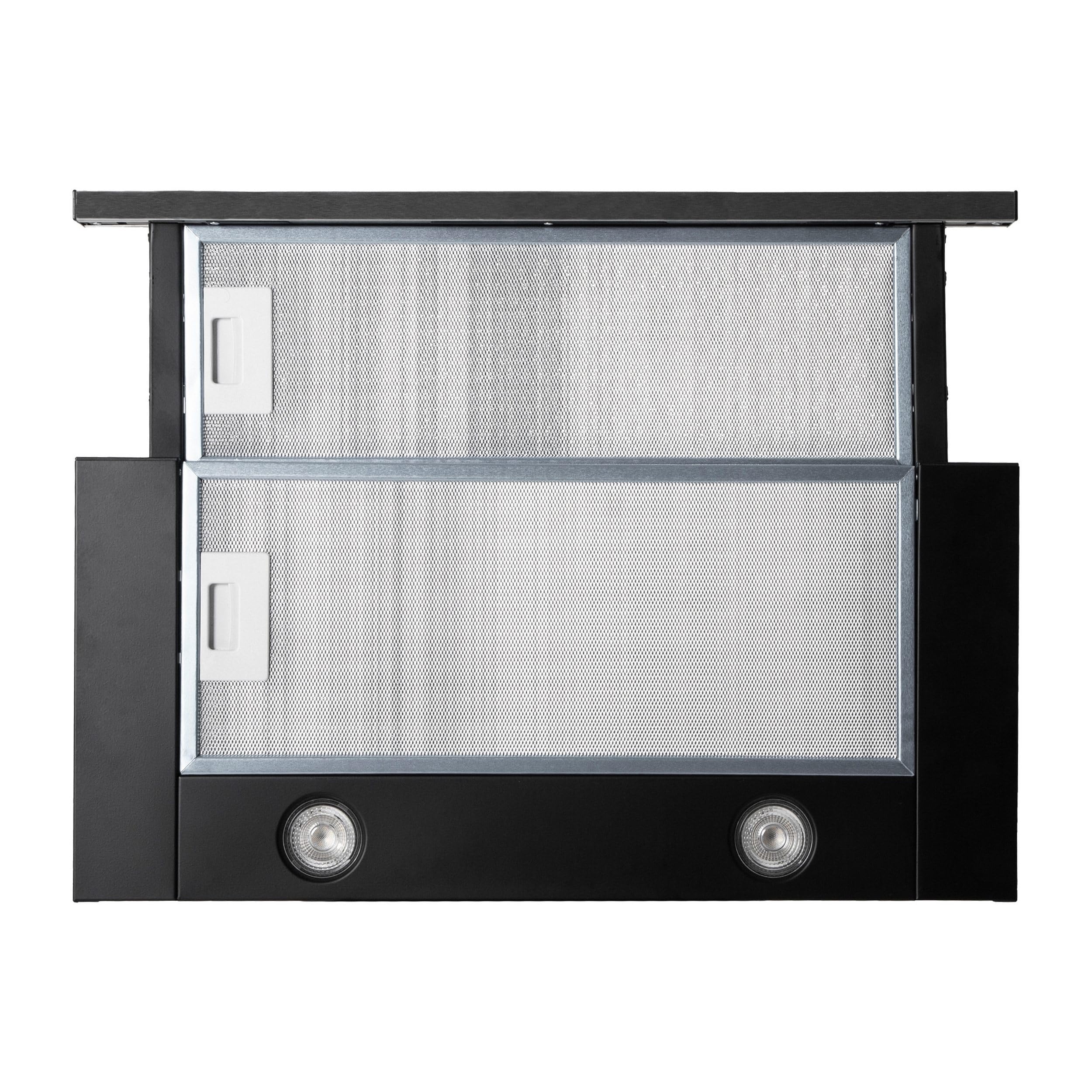 GURARI Capot plat GCH B 110 IS 6 BL N Hotte aspirante encastrée, noir, 860m³/h, hotte de vidange, hotte de circulation, LED