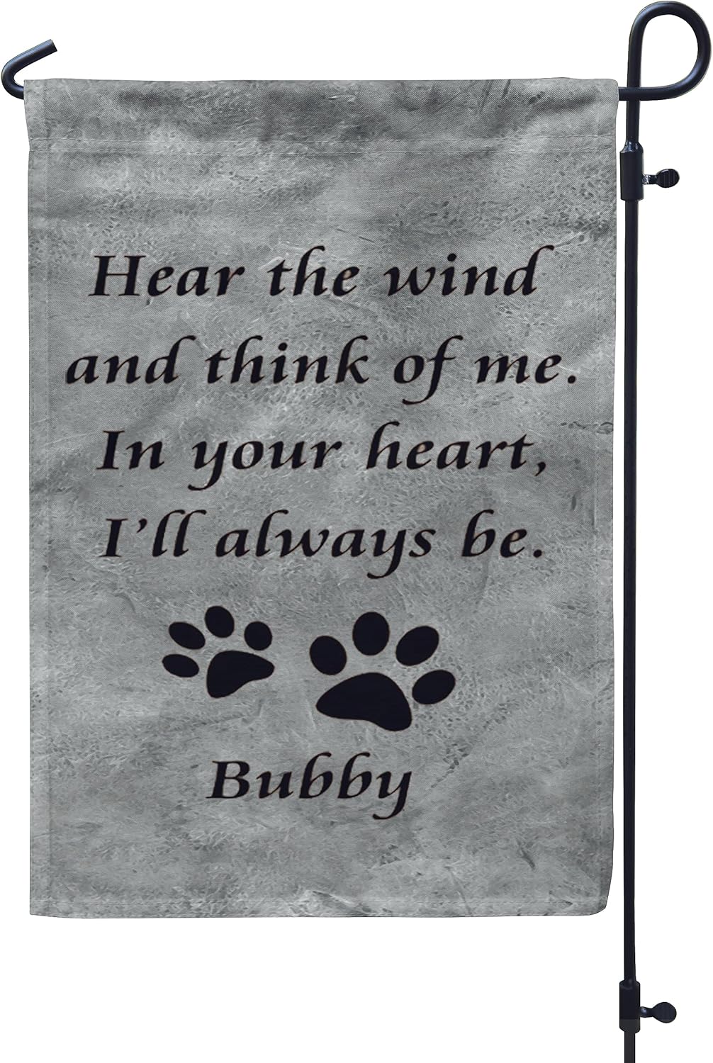 Personalized Pet Memorial Garden Flag For Loss Of Dog Cat Pet I’ll Always Be Pawprint Custom Name Pet Loss Gifts Ideas Double Sided Outdoor Flag For Anniversary Memorial Day