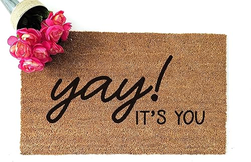 Tapete divertido con texto en inglés Yay! It's You (Yay! It's You), bonito tapete de bienvenida, regalo de inauguración de la casa, regalo para