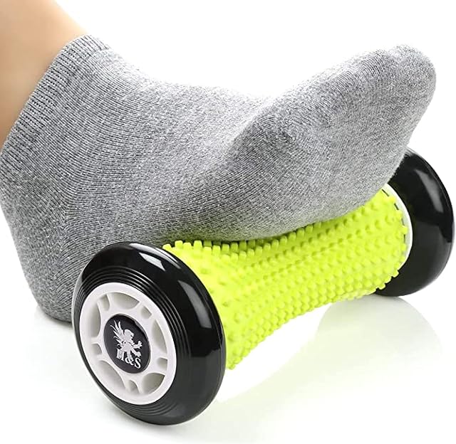 H&S Foot Massage Roller Muscle Roller Stick Wrists and Forearms Exercise Roller Massager for Plantar Fasciitis - Black
