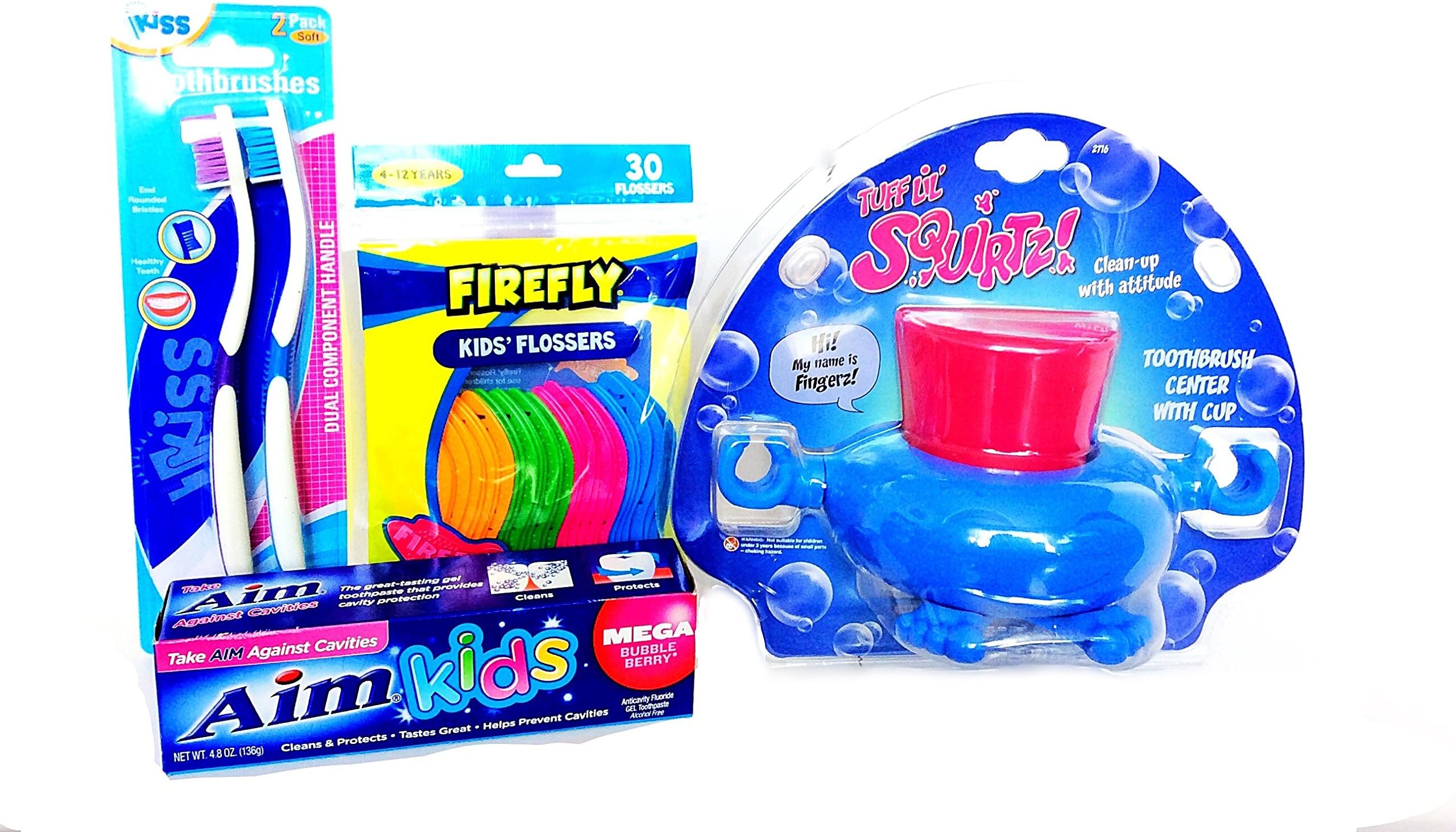Kids Tooth Brush, Toothpaste, Dental Floss and Rinsing Cup Sink Station for Children