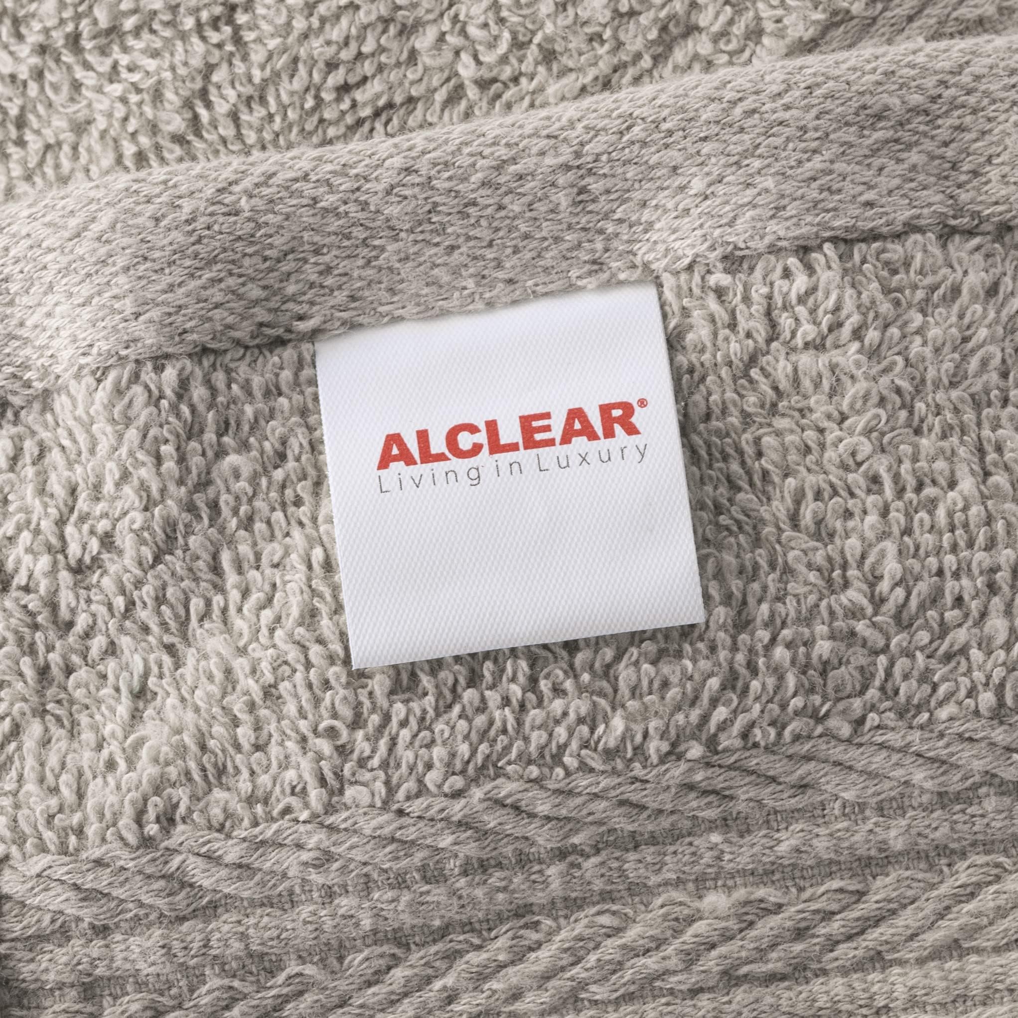 ALCLEAR Juego de Toallas de Rizo prémium en 6 Colores y 5 tamaños 2 Toallas de Ducha de 70 x 140 cm y 2 Toallas de Ducha de 50 x 100, Gris Plata, Oeko-Tex Standard 100