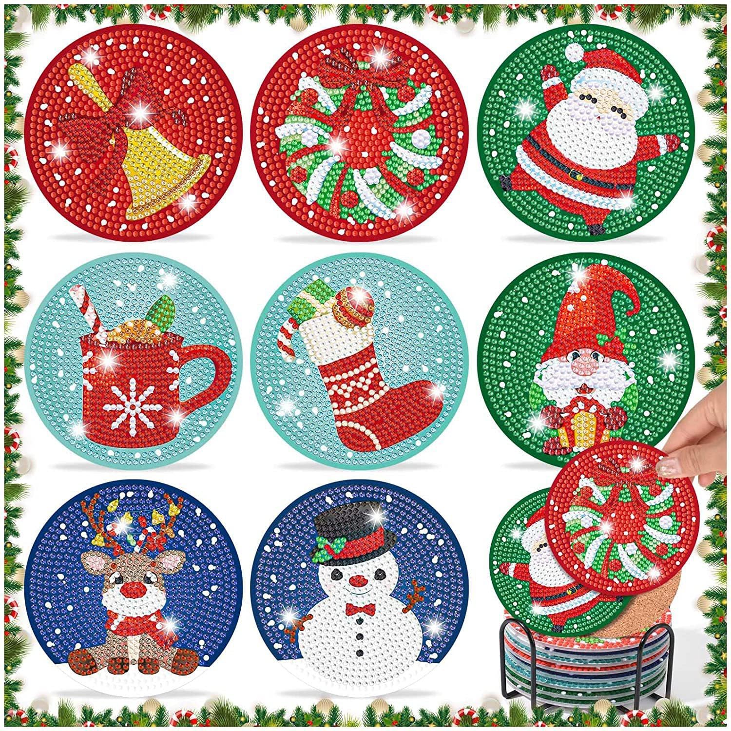 WOWDECOR DIY Diamond Art Coasters Kit - Make 8 Unicorn Coasters With Holder, 5D Crystal Painting Craft - View #8