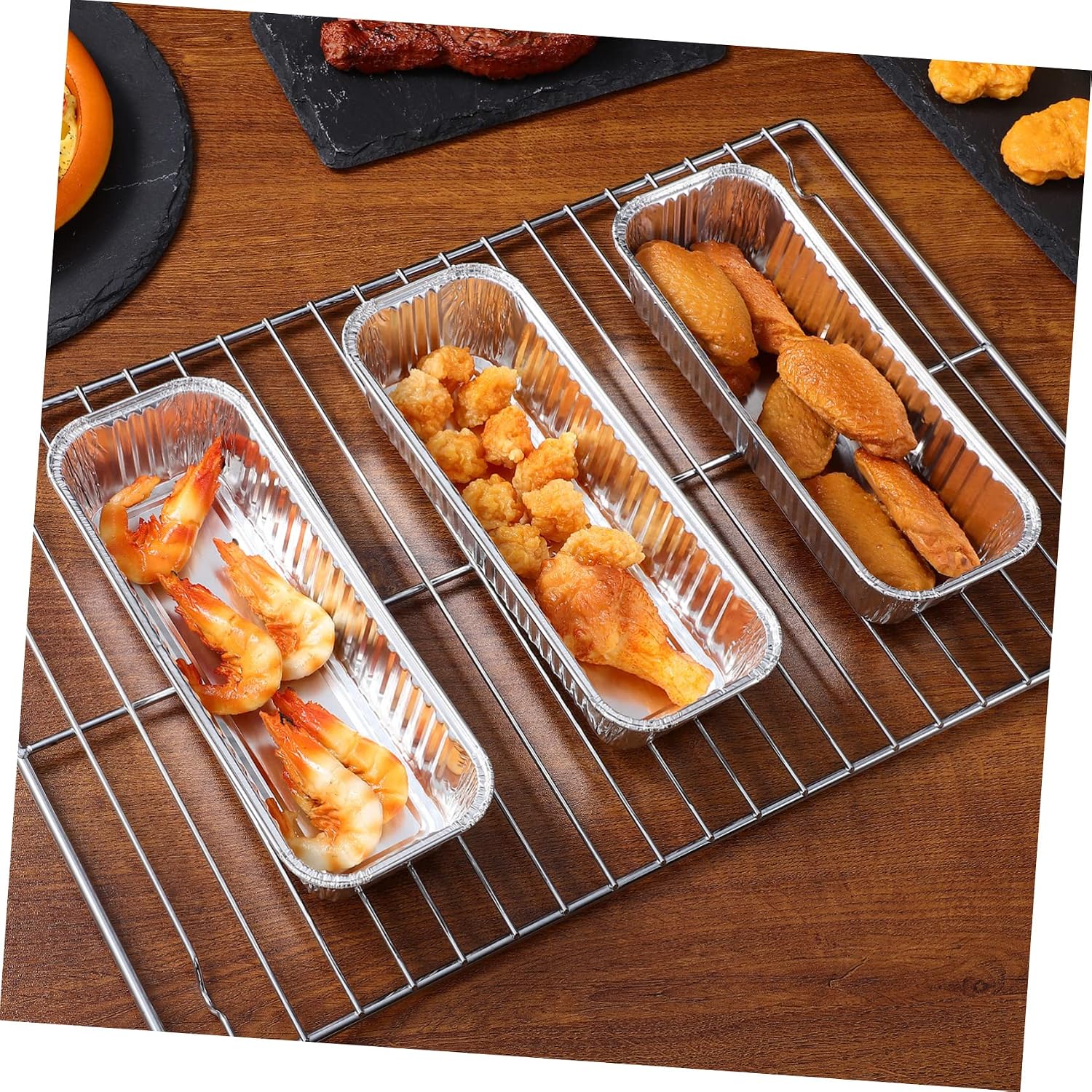 125 Pcs Aluminum Foil Pans Disposable Containers for Oven Roasting Deep Foil Trays Lids for Cooking and Meal Prep Heavy-Duty Aluminum Trays for Takeout and BBQ