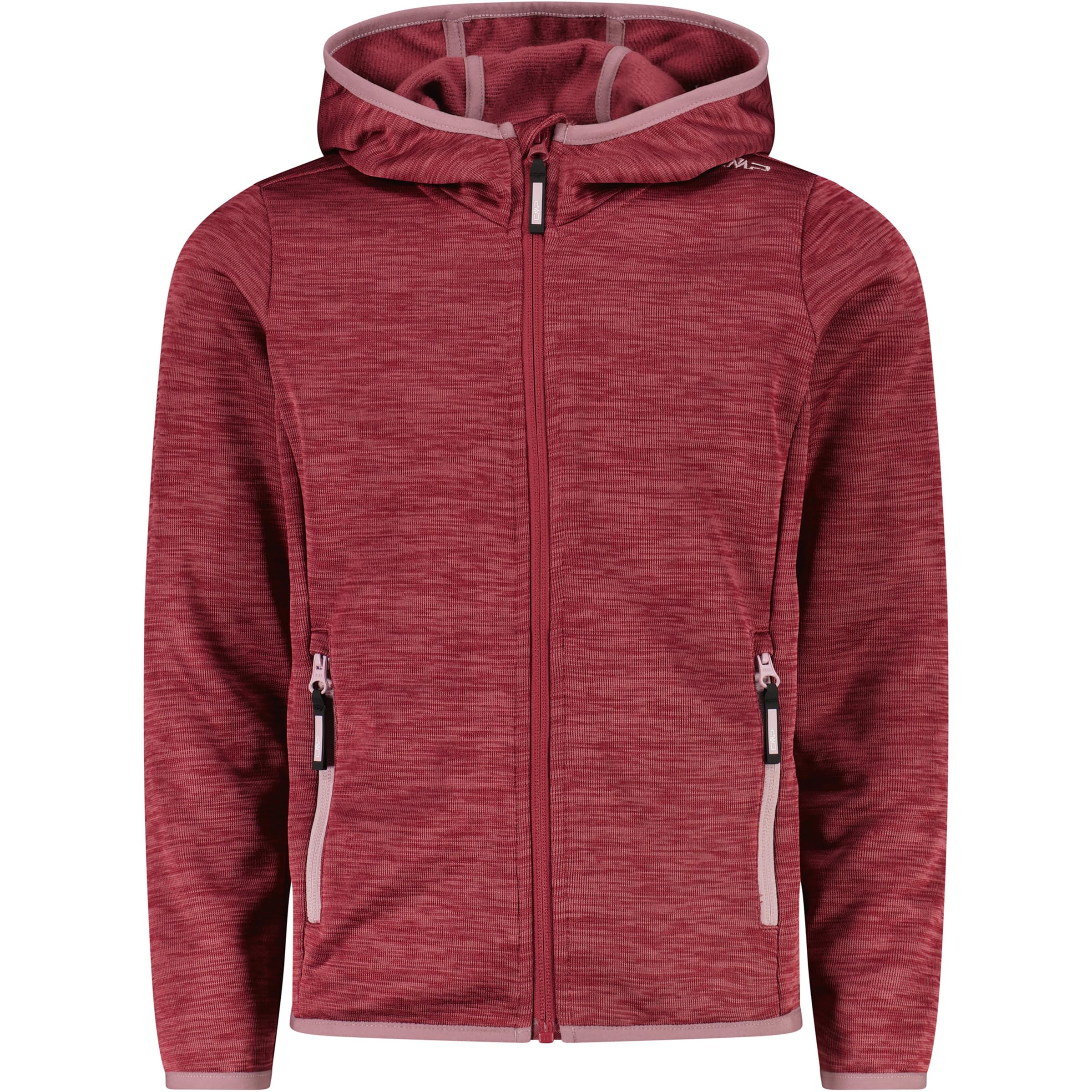 CMP Kinder Outdoor Jacke aus Knit Tech mit Kapuze Gr. 140 | Vielseitig als Außenschicht oder Midlayer tragbar, Frontreißverschluss mit Kinnschutz gegen Scheuern