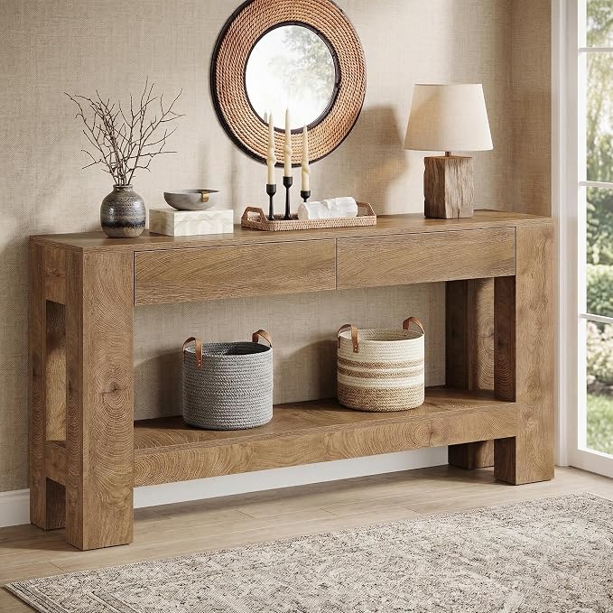 Amazon.com: Tribesigns 63 Inch Entryway Table with 2 Drawers, Farmhouse ...