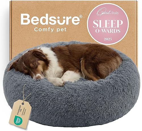 Miniatura 54 de Bedsure - Cama calmante para perros medianos, lavable, mediana, con forma de dona, antideslizante, afelpada, esponjosa, pelo sintético, para gato,