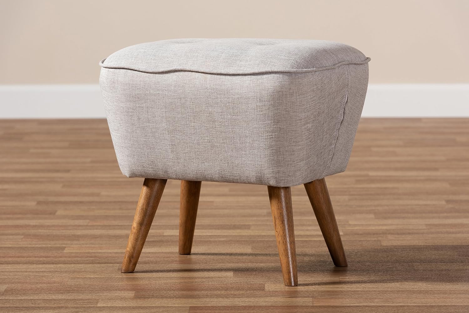 Baxton Studio Aimant Ottoman, Greyish Beige
