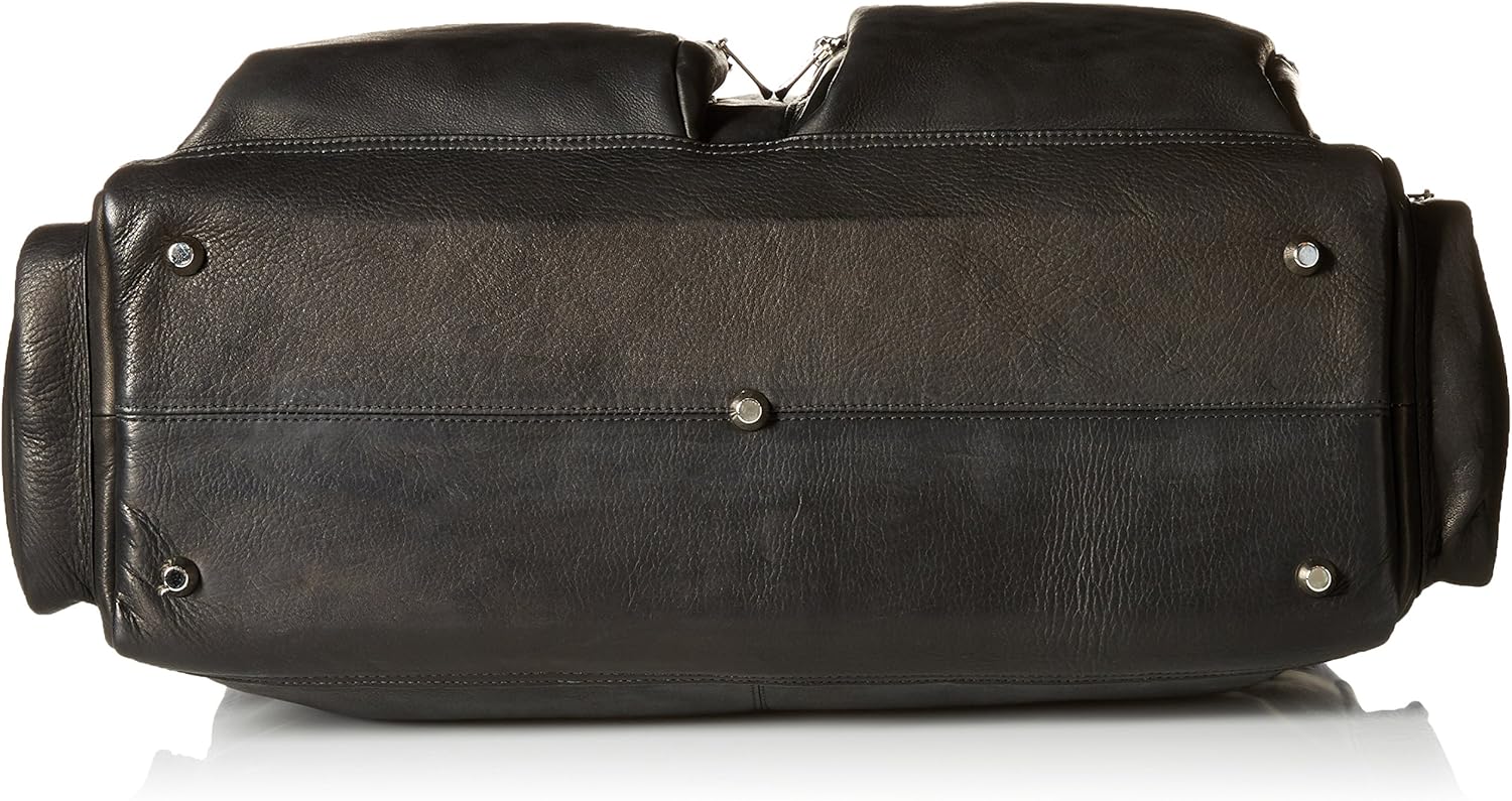 Piel Leather Multi-Pocket Leather Carry-On, Black, One Size