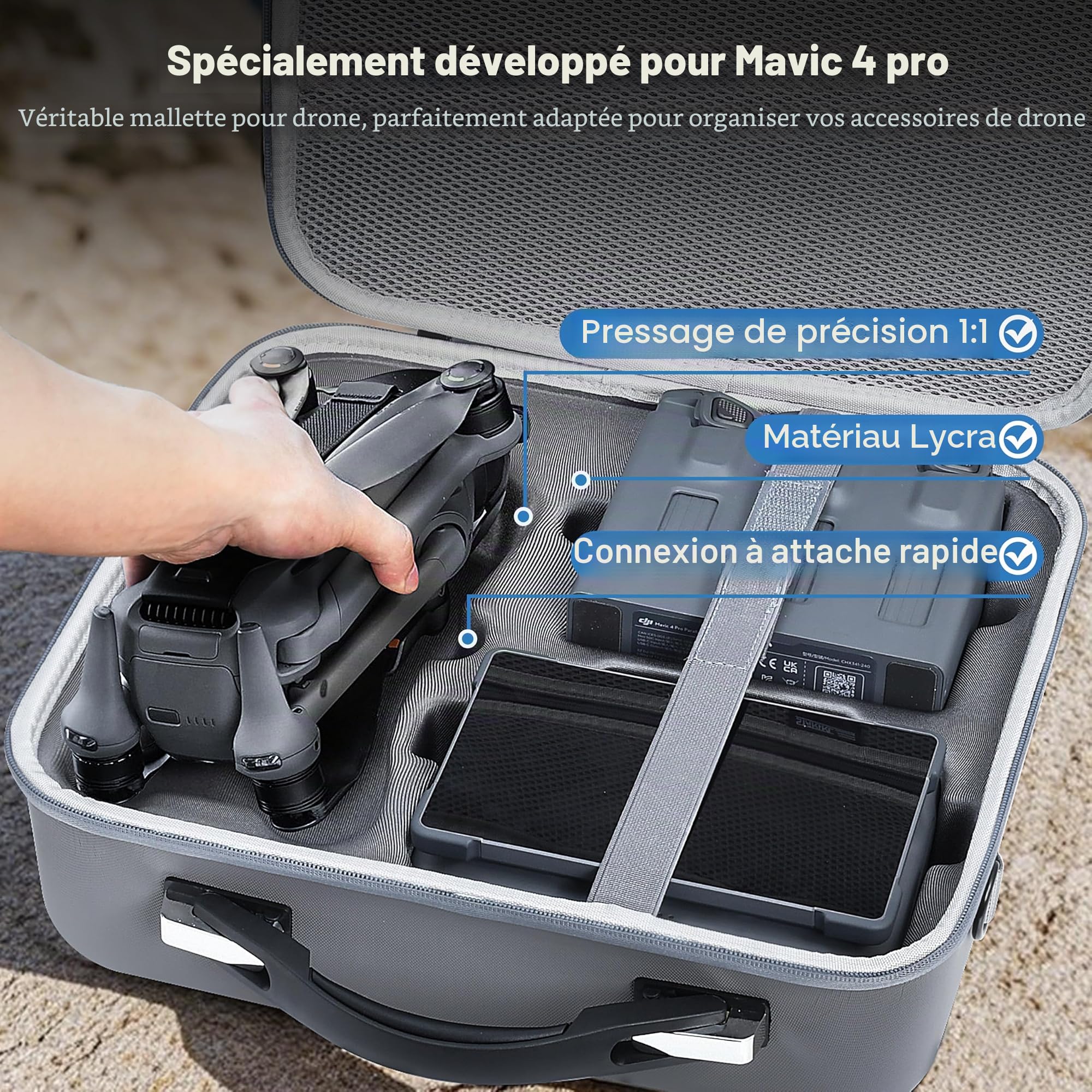 STARTRC Photo Sac de Transport Portable pour DJI Mavic 4 Pro Fly More Combo & RC Pro 2, Parfait pour Les déplacements, avec Espace de Rangement pour Accessoires tels Que Batteries et Station