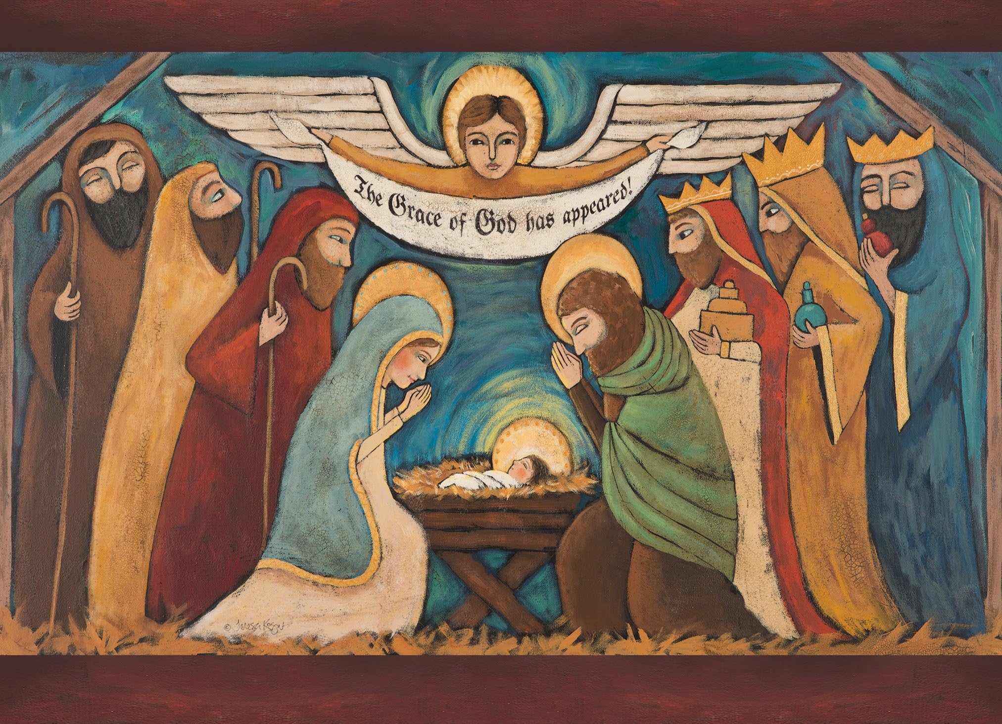 Legacy Publishing Group, Inc. Legacy of Faith Deluxe Boxed Christmas Cards with Scripture, Grace of God Nativity, 20-Count (HBX16102)