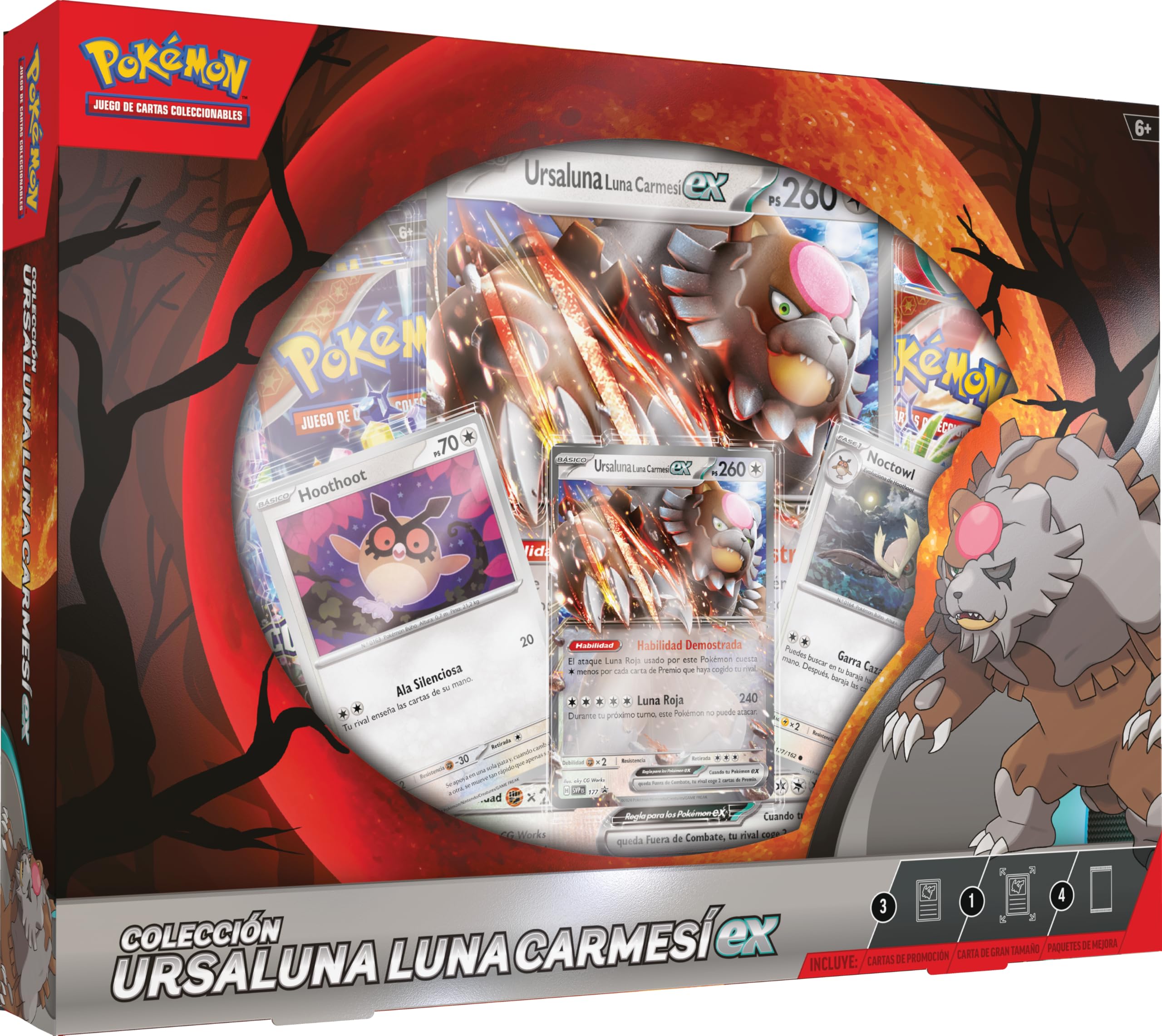 Pokémon Kolekcja JCC Ursaluna Ursaluna Crimson Moon Ex (4 Karty holograficzne i 4 Pakiety ulepszeń JCC