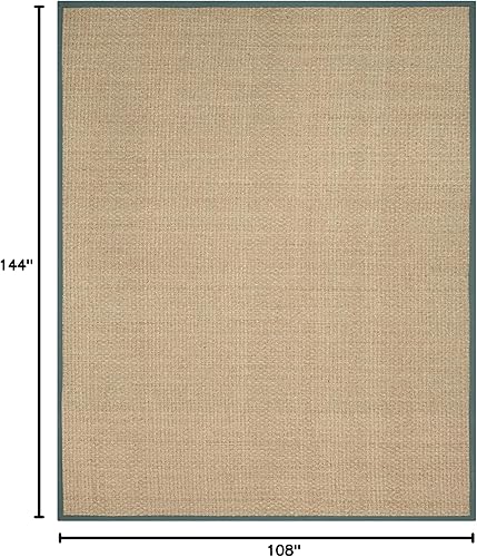 Vista 626 de Safavieh NF114A Natural Fiber Collection - Alfombra de fibras naturales de patrón trenzado, varios colores (5 x 8 pies), Fibras naturales, azul