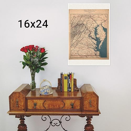 Miniatura 2 de Mapa de Virginia Eastern Shore, Chesapeake Bay - Mapa antiguo, 1862 - 16 x 24 pulgadas