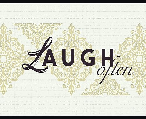 Dundee Deco DDAZBD9006 - Borde de papel tapiz para despegar y pegar, color negro retro, crema, blanco roto en vivo, amor, risa, diseño retro, 15