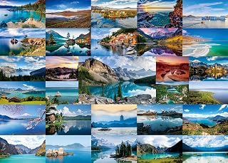 Nature Puzzle for Adult 1000 Pieces and Up, Landscape Puzzle Scenery Including 29 Lakes of World Like Moraine, Maroon, Italy Como, Mountain Lake Jigsaw Puzzles Scenic