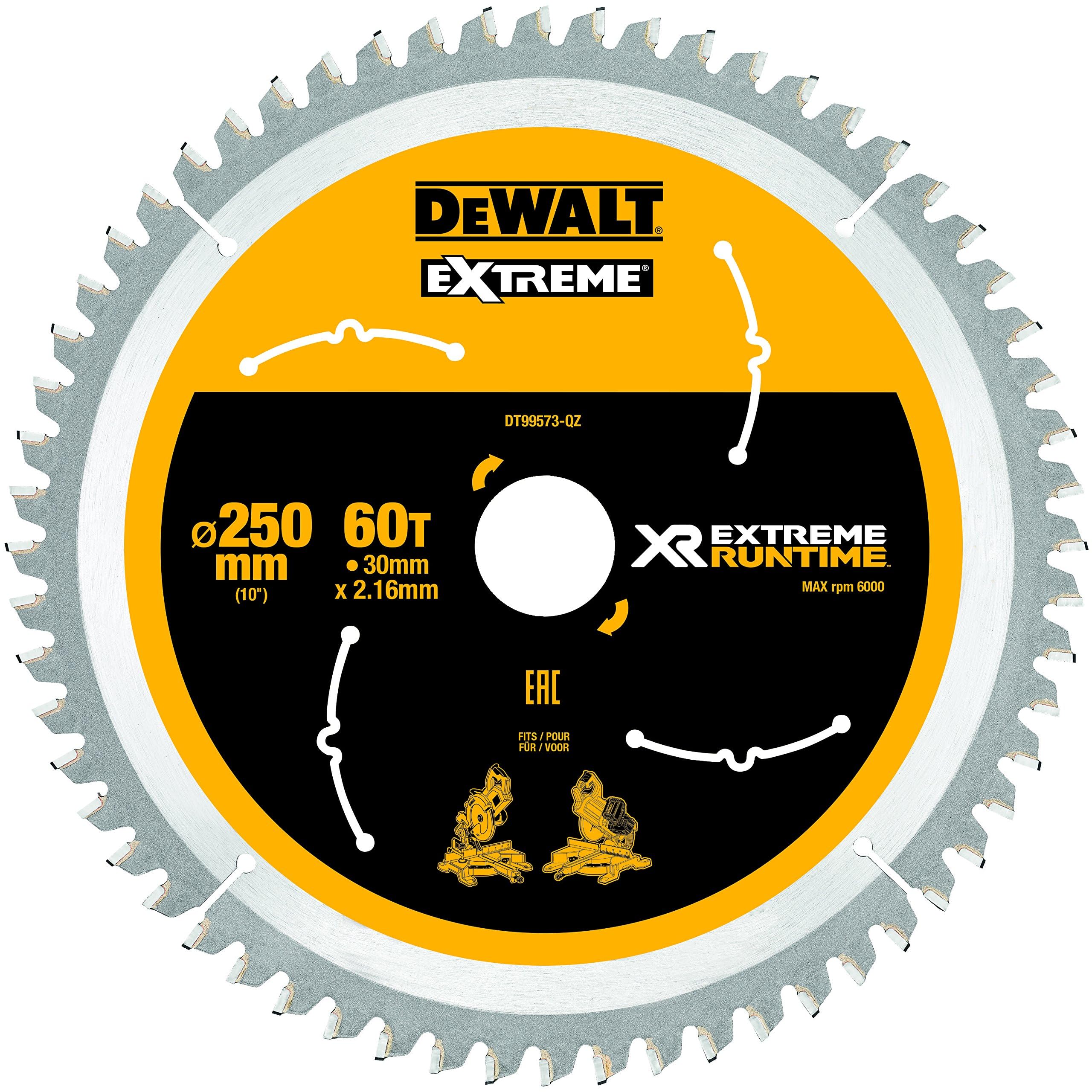 Dewalt Black/Yellow Dewdt99573qz Mitre Saw Blade, 250/30Mm 60Wz/Fz