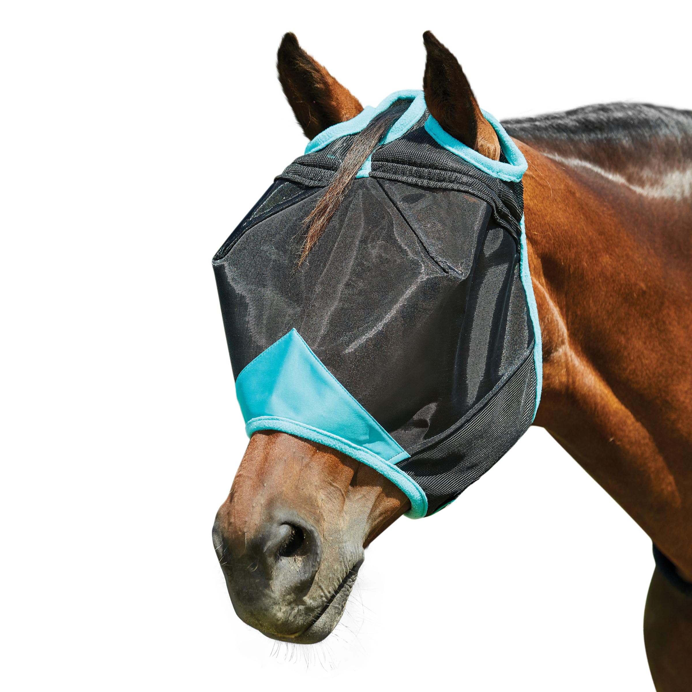 WeatherBeeta ComFiTec Deluxe Fine Mesh Mask, Black/Turquoise, Pony