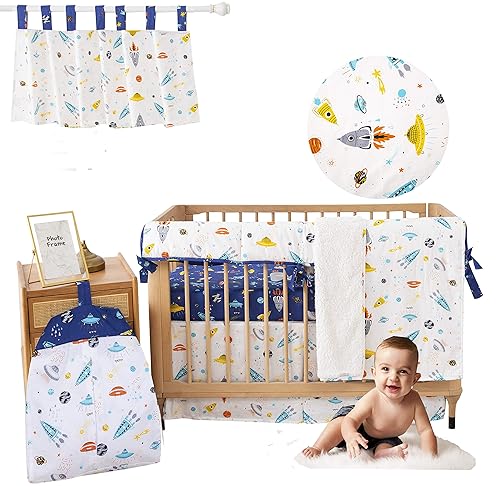 Miniatura 4 de Brandream Cenefa de bebé para niños, paneles de cortina de galaxia para ventana de recién nacidos, para dormitorio de niños pequeños, con diseño de