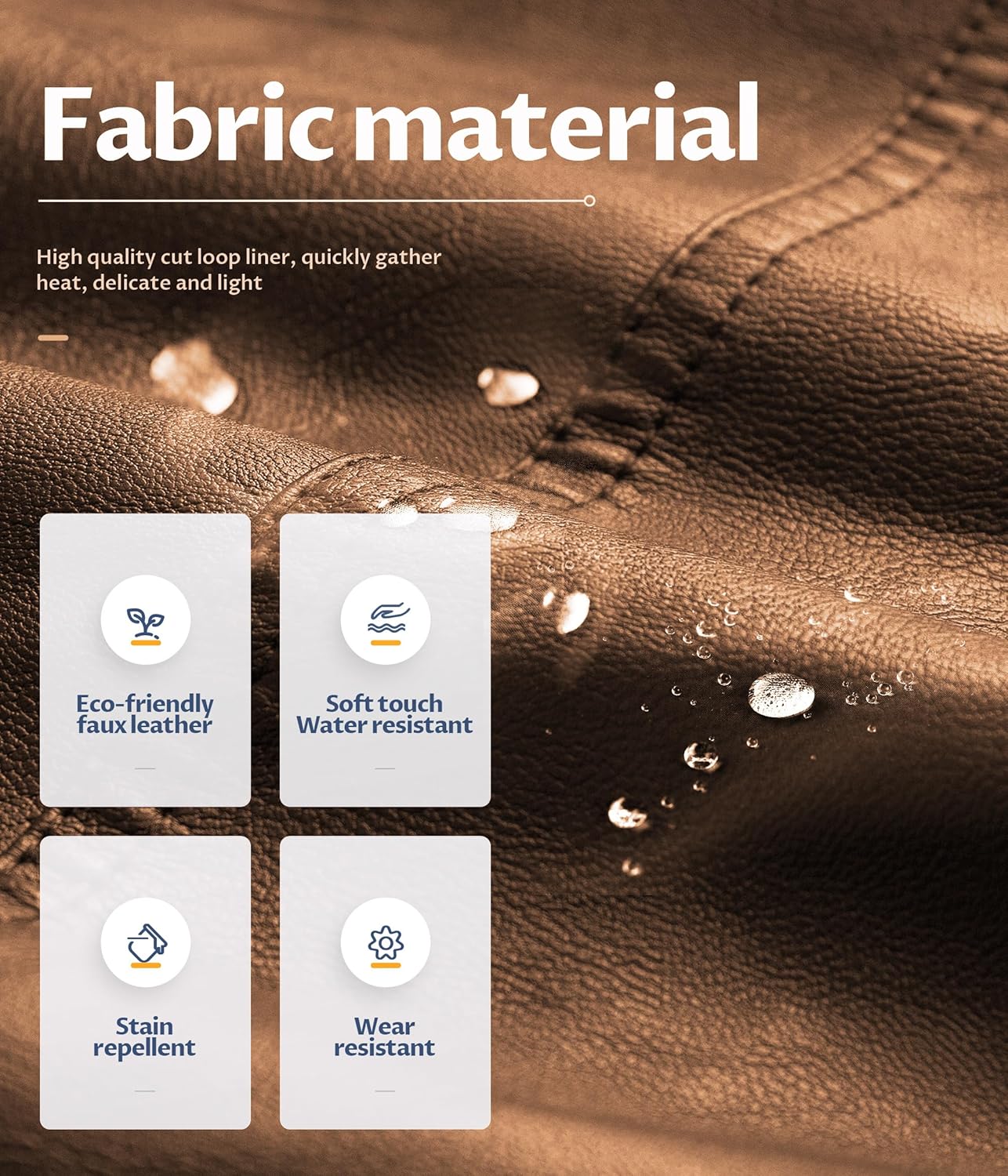 CREATMO US Men's Faux Leather Jacket Motorcycle Jacket Waterproof Windproof PU Moto Vintage Bomber Hoodie with Removable Hood - Image 5