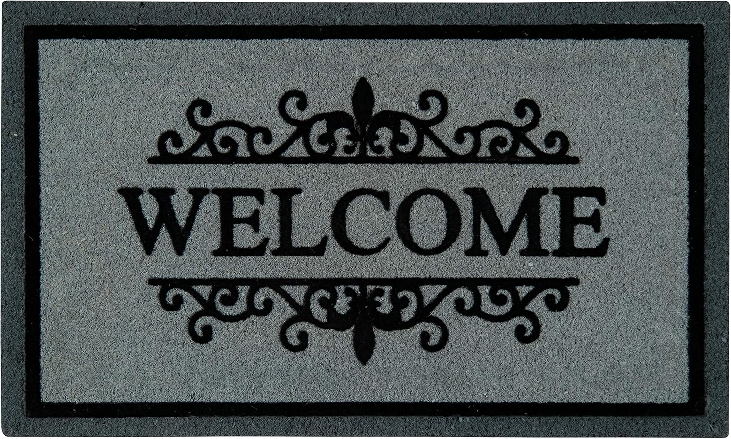 MSI Black Hexagon Coir Doormat 22 inch x 36 Inch Heavy Duty Mat, Indoor and Outdoor Doormat, Water Resistant, Easy Clean Mats for Entry, Garage, Patio, High Traffic Areas, Black - Beige