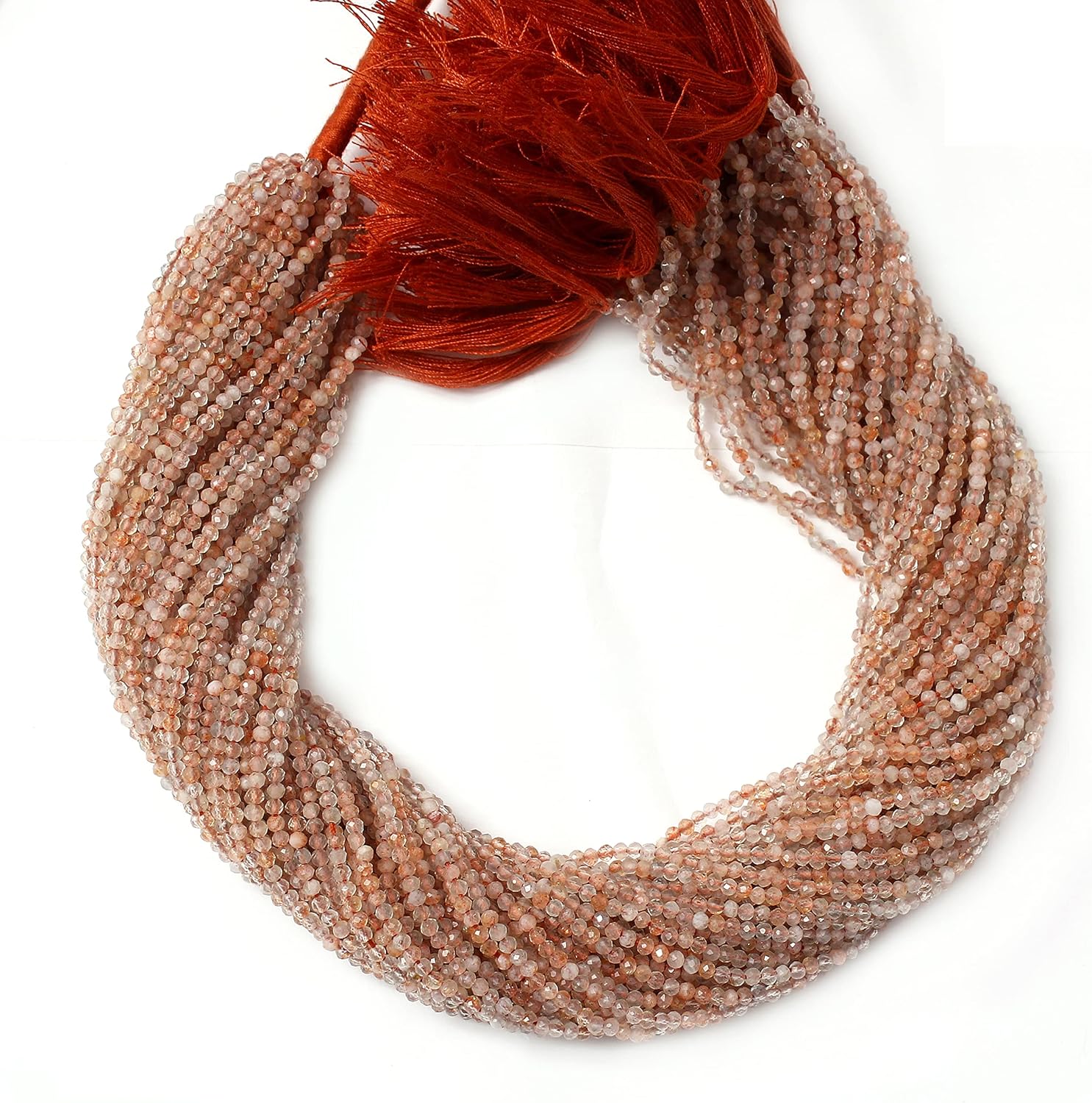 Mexican Fire Opal Gemstone Beads, 2.5 mm Fire Opal Round Micro Cut Beads, 13 Inches Strands by Gems Valley (AMB-5184)