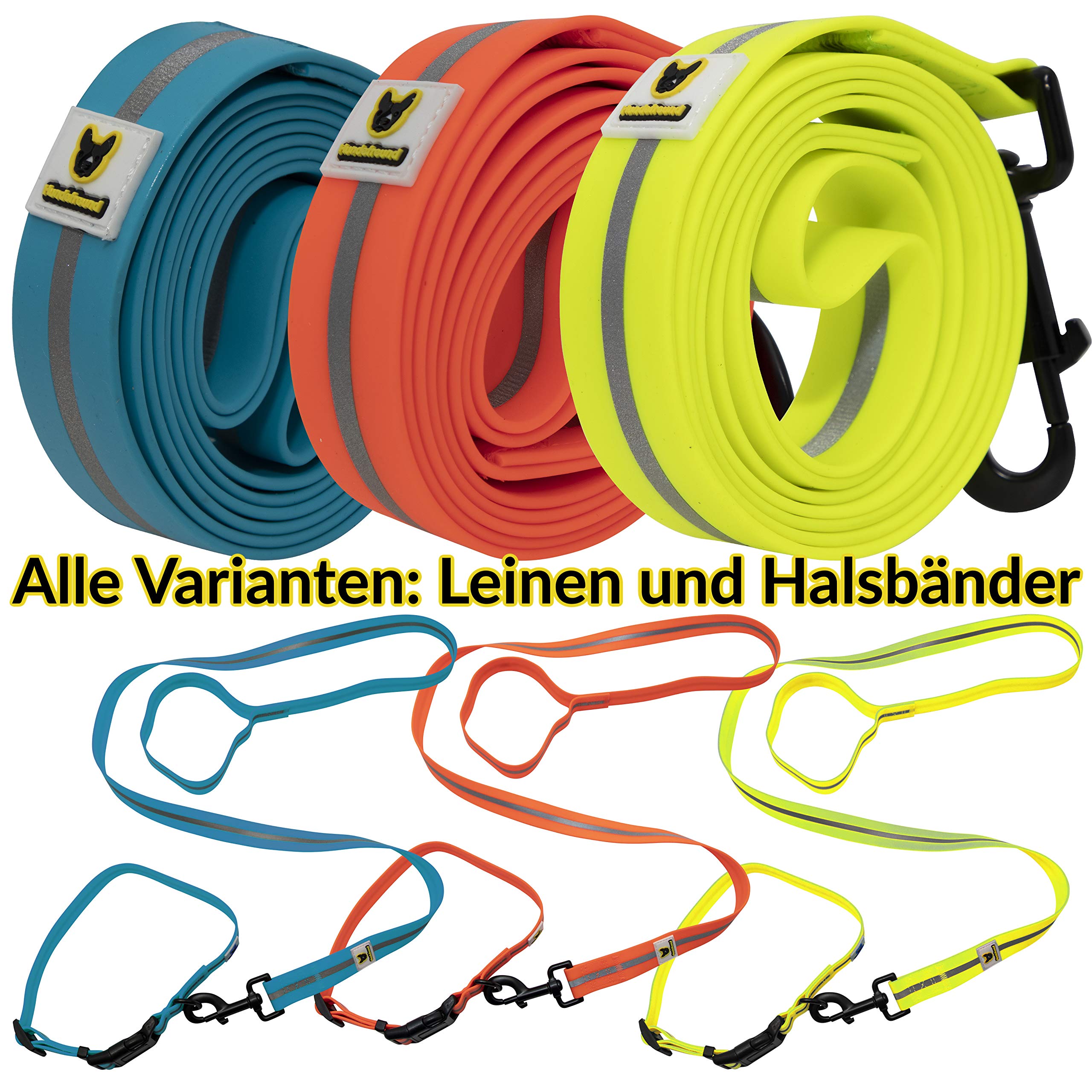 HUNDEFREUND Soft dog collar, 35-50 cm, neon light
