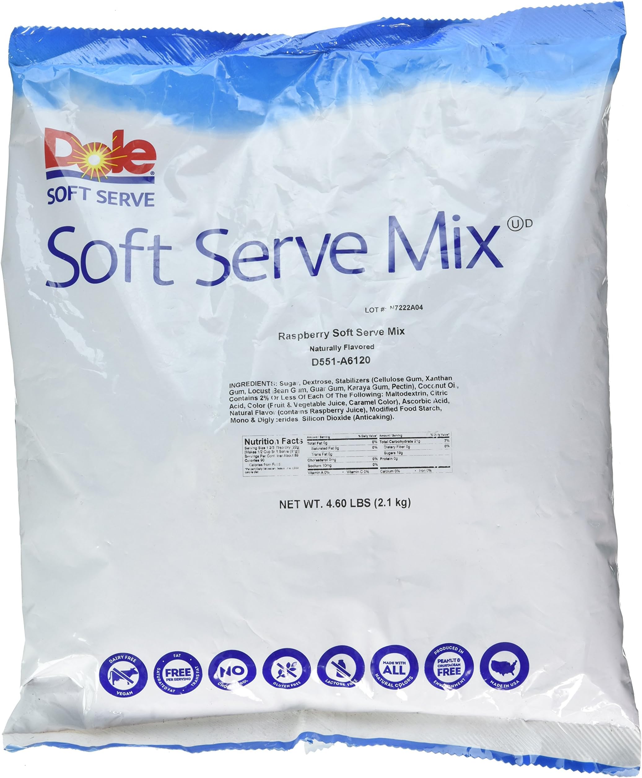 Amazon.com: Dole Soft Serve Mix, Raspberry, 4.60 Pound (Pack of 4 ...