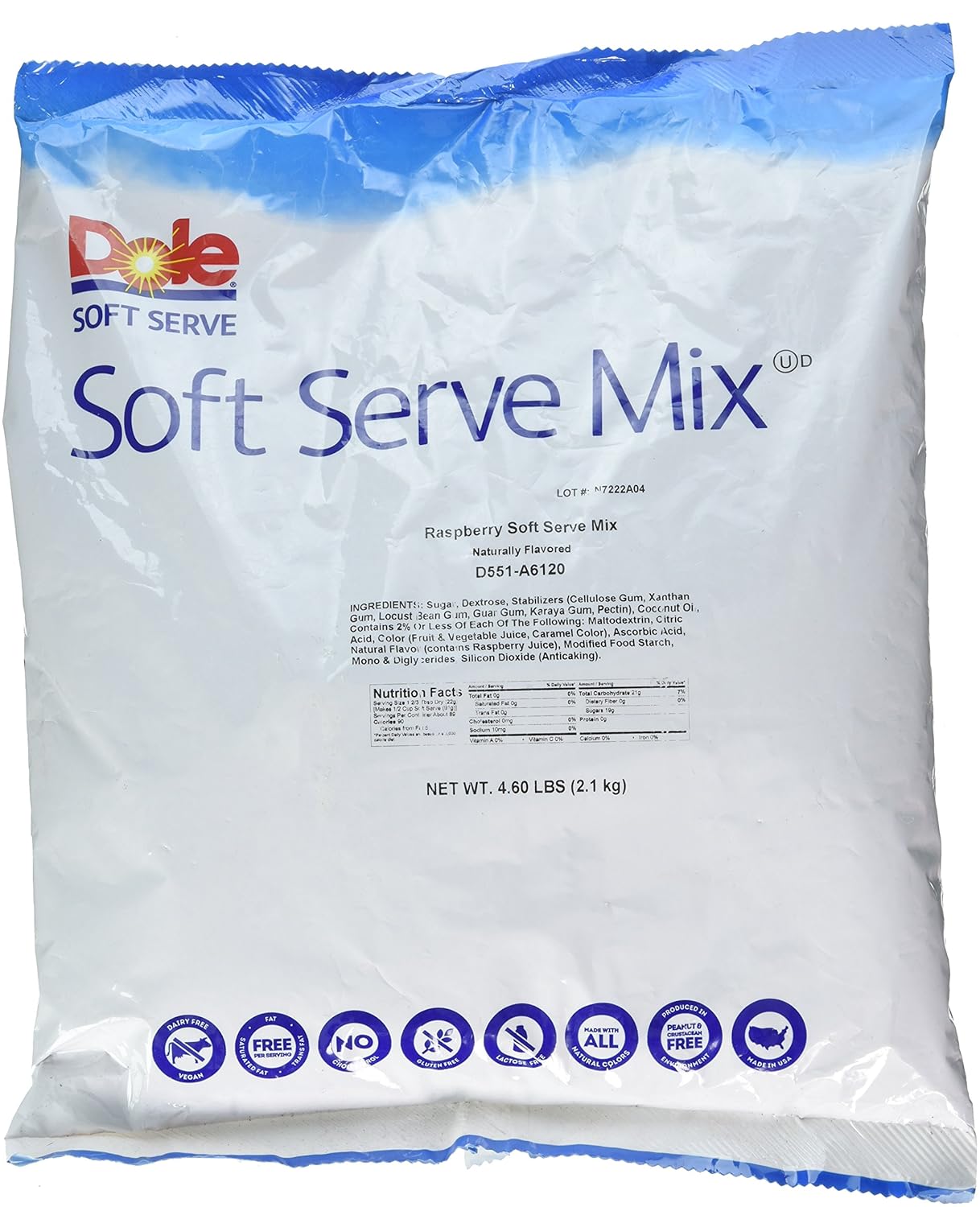 Amazon.com: Dole Soft Serve Mix, Raspberry, 4.60 Pound (Pack of 4 ...