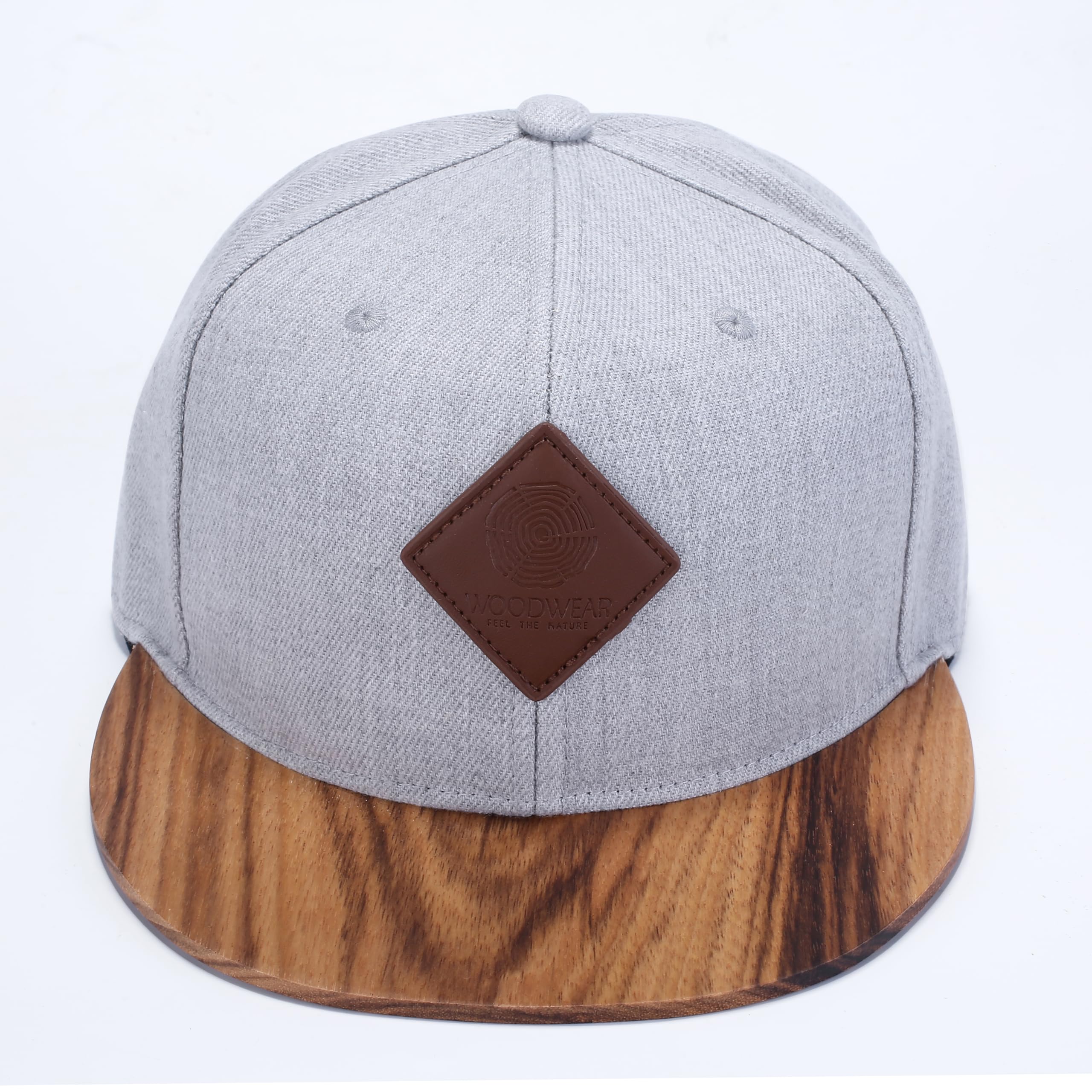 woodwear® Timberline Snapback Grey Timber – Premium Cap mit Echtholz-Schirm aus Walnuss, verstellbar, Unisex Basecap, Streetwear & Outdoor