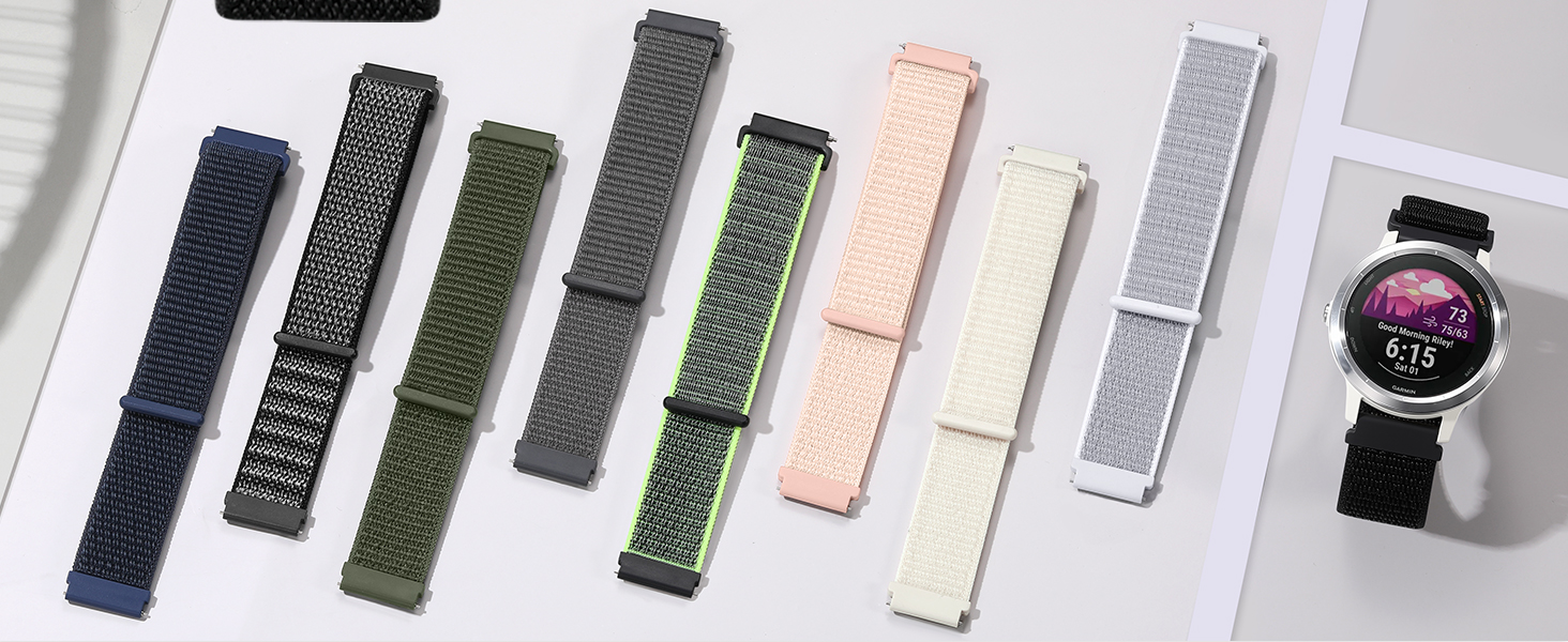Amazon.com: 18mm Nylon Sport Bands Compatible with Garmin Venu 3S