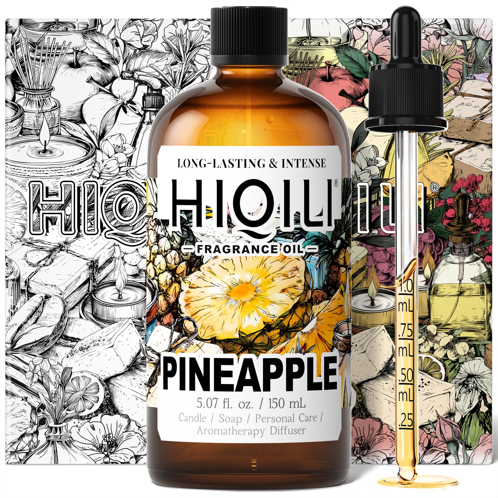 HIQILI Pineapple Fragrance Oil, DIY Perfume &amp; Body Product - 5.07 Fl Oz
