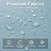 Vista 6 de Joyside Sofá de mimbre para patio al aire libre, sofá de ratán de 3 plazas con cojines gruesos de olefina y reposabrazos rectangular con marco