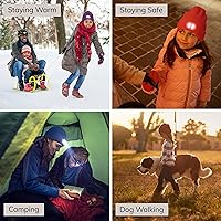 Vista 5 de HEAD LIGHTZ by Roq Innovation - Kids Beanie with Light & Glove Set - Unisex LED Beanie Hat with Light Built in, Rechargeable