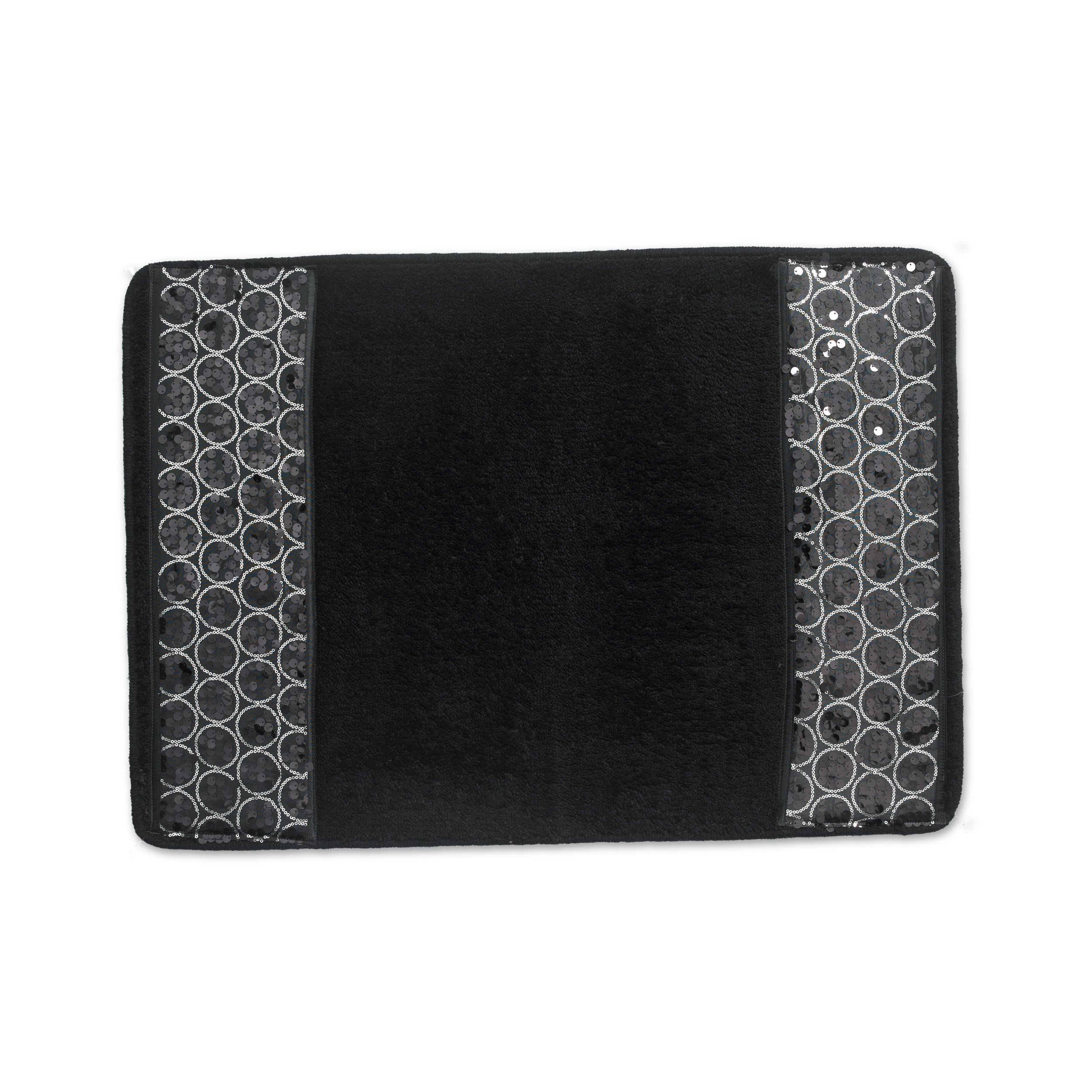 Zahari Home Sinatra Bathroom Rug Classic Bath Rug Stylish Bling Bath Mat, Size 32" x 21", Black — image 1
