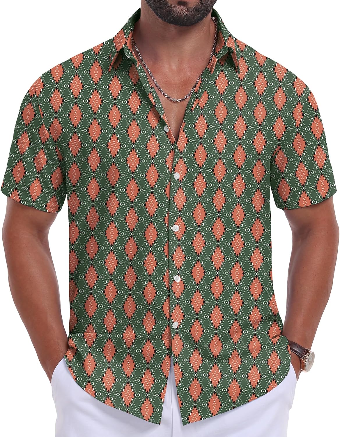 Sailwind Men's Hawaiian Floral Shirts Short Sleeve Button Down Holiday Tropical Beach Shirts