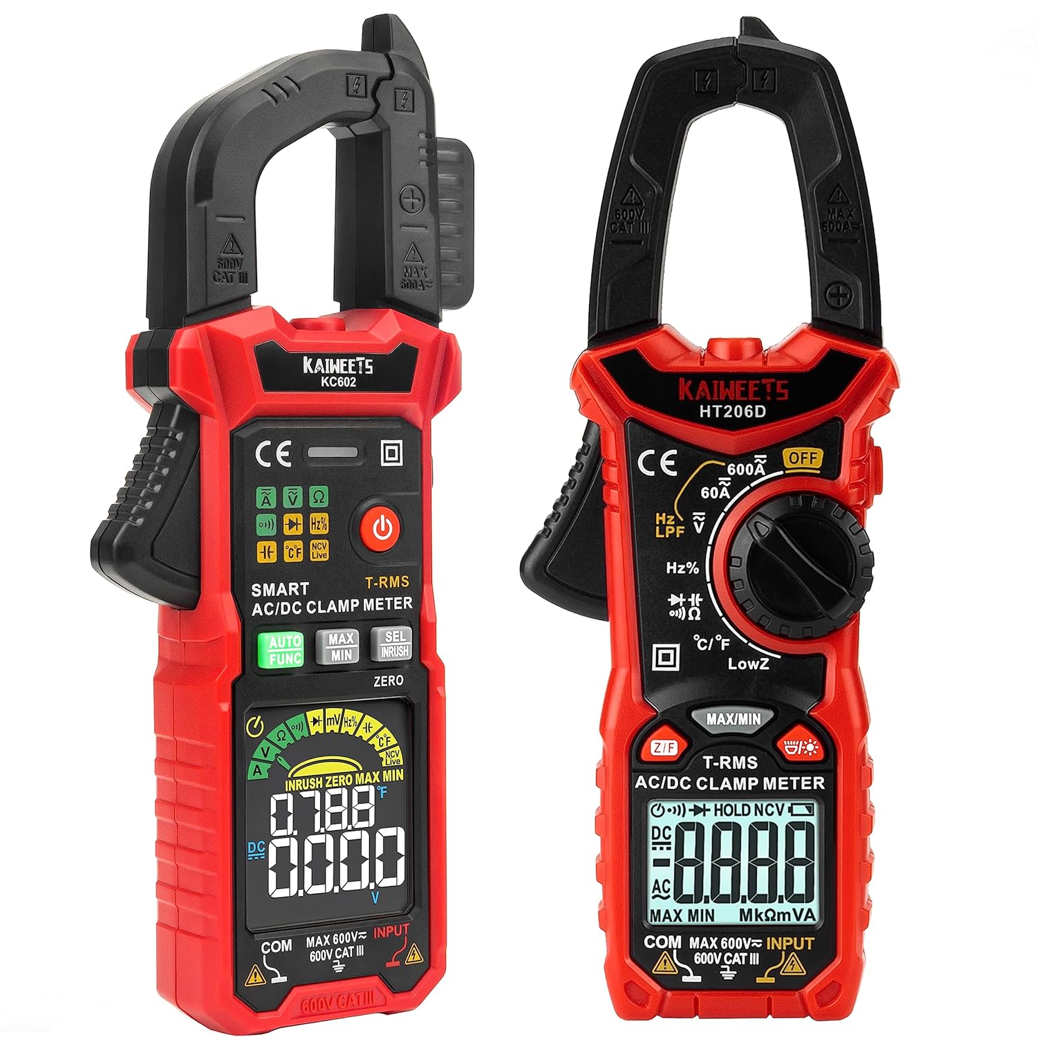 KAIWEETS Smart Digital Clamp Meter with DShaped Jaws & HT206D Digital